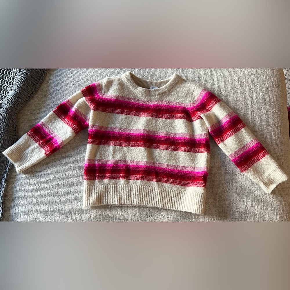 Baby Gap 3T Girls White, Pink & Red Sweater